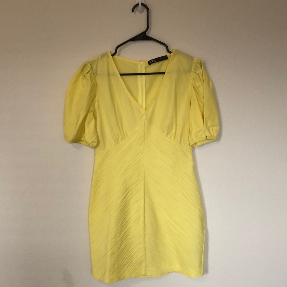 Yellow Dress with ruching detail
